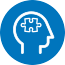 Round blue icon containing white outline of human head - Special Nutrition - AAK